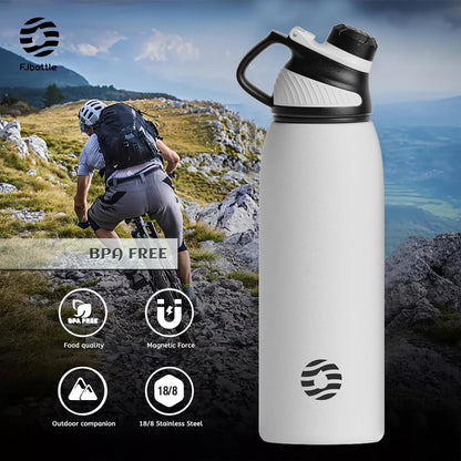 20oz Stainless Steel Insulated Water Bottle No Straw Spout Lid | Double Wall Vacuum Insulated, 18/8 Stainless Steel, Leakproof, BPA-Free, Sports Flask Ideal For Gym Workout Hiking Travel