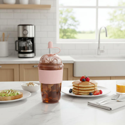 Reusable Ices Coffee Cups with Lids and Straws 17oz, Boba Cup with Straw, Tumbler with Silicone Sleeve for Cold Drinks, Iced Coffee, Bubble Tea Green