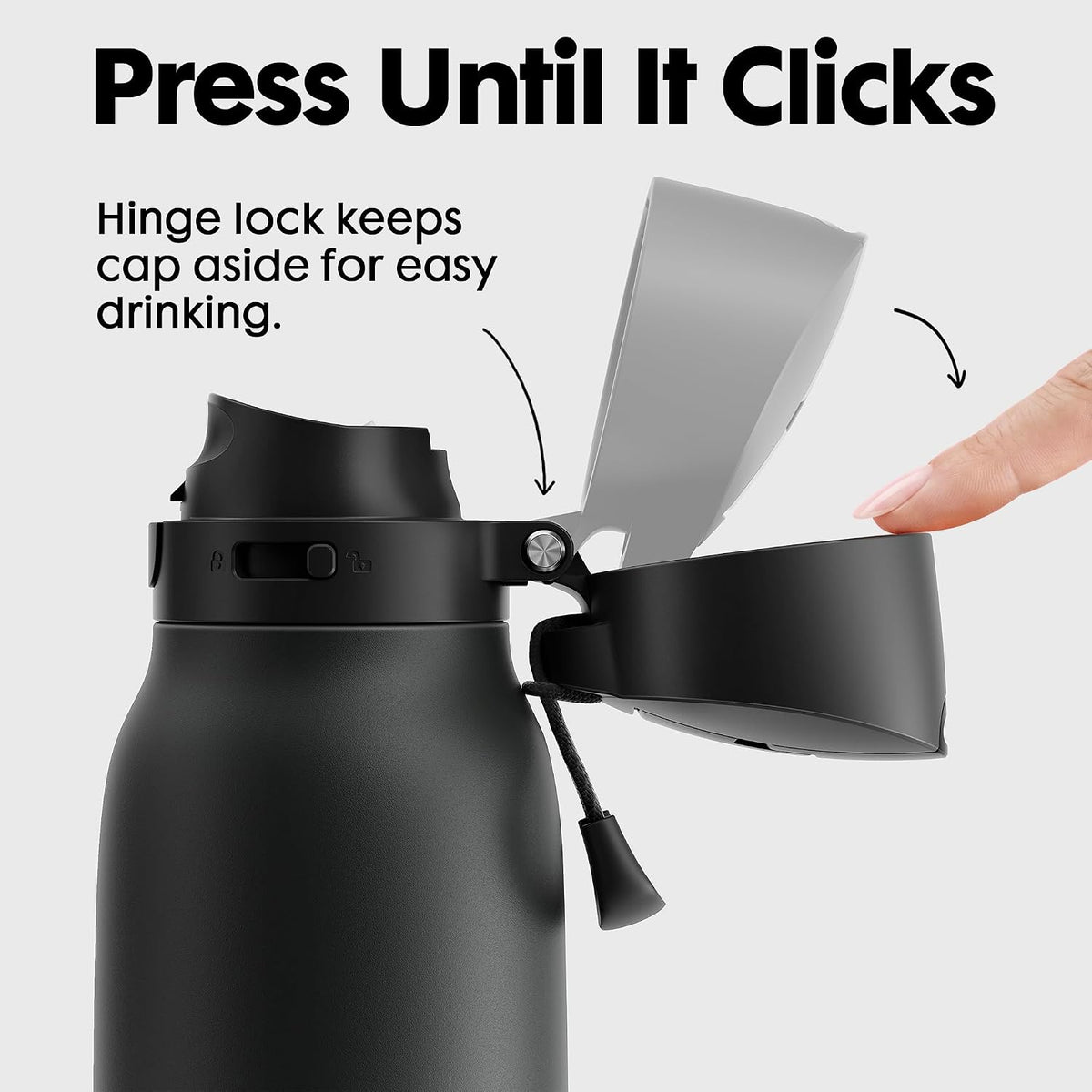 24 oz Slim Insulated Water Bottle: 2-in-1 Locking Lid, Night