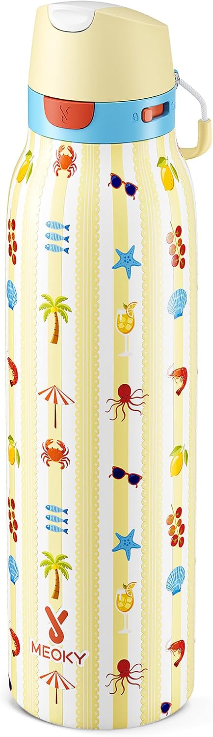 24 oz Slim Insulated Water Bottle: 2-in-1 Locking Lid, Night
