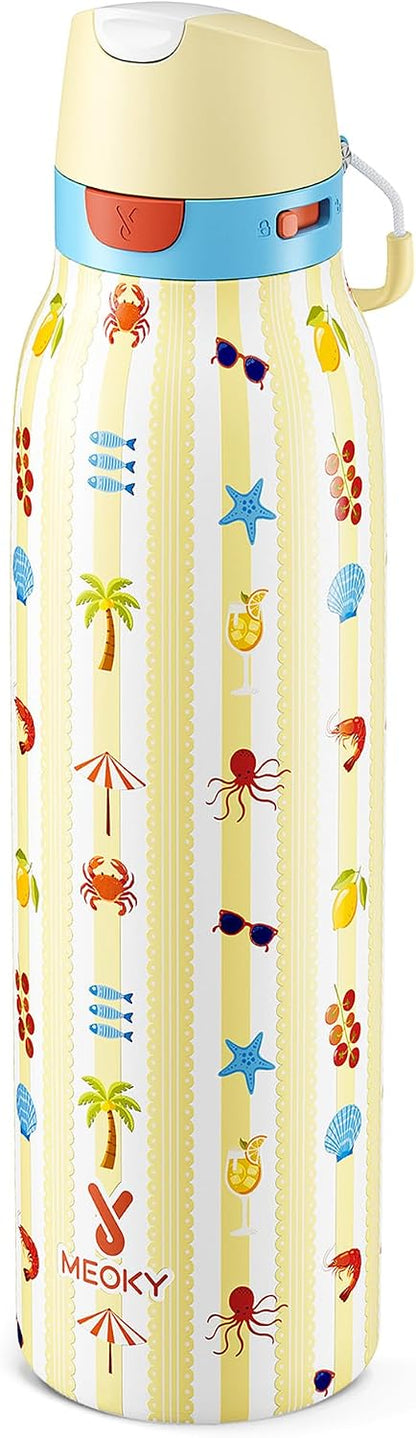 24 oz Slim Insulated Water Bottle: 2-in-1 Locking Lid, Night
