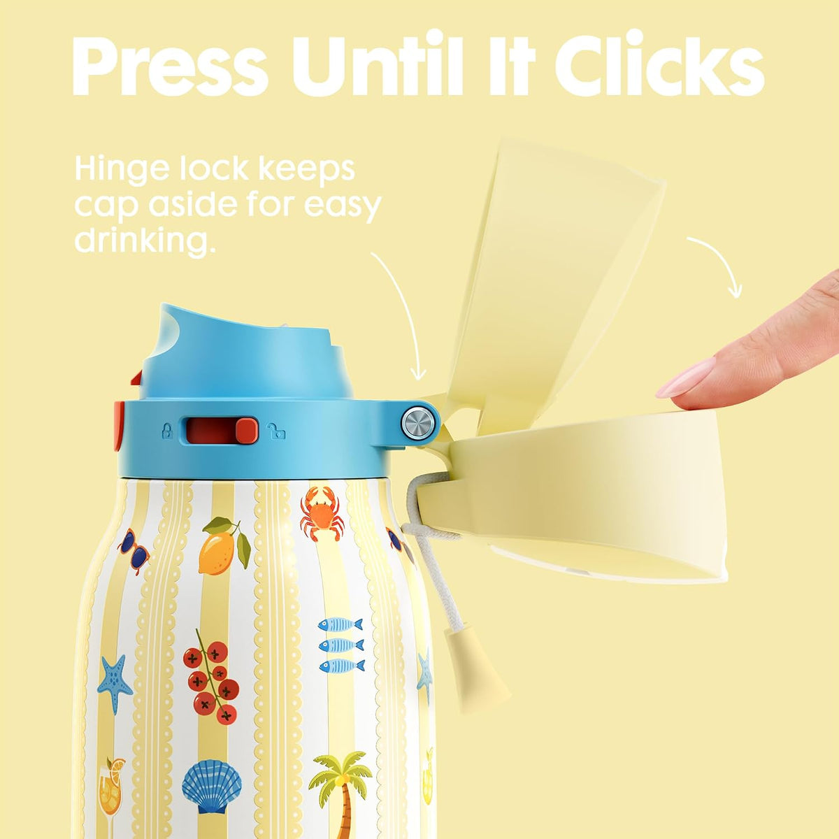 24 oz Slim Insulated Water Bottle: 2-in-1 Locking Lid, Night