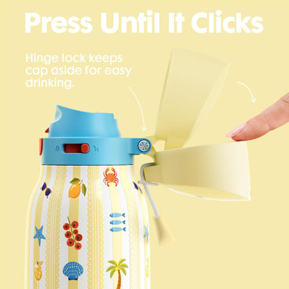 24 oz Slim Insulated Water Bottle: 2-in-1 Locking Lid, Night