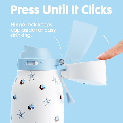 24 oz Slim Insulated Water Bottle: 2-in-1 Locking Lid, Night