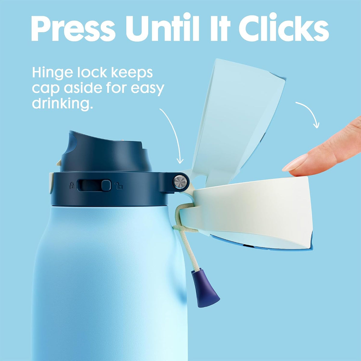 24 oz Slim Insulated Water Bottle: 2-in-1 Locking Lid, Night