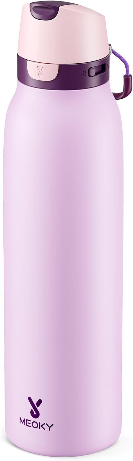 24 oz Slim Insulated Water Bottle: 2-in-1 Locking Lid, Night