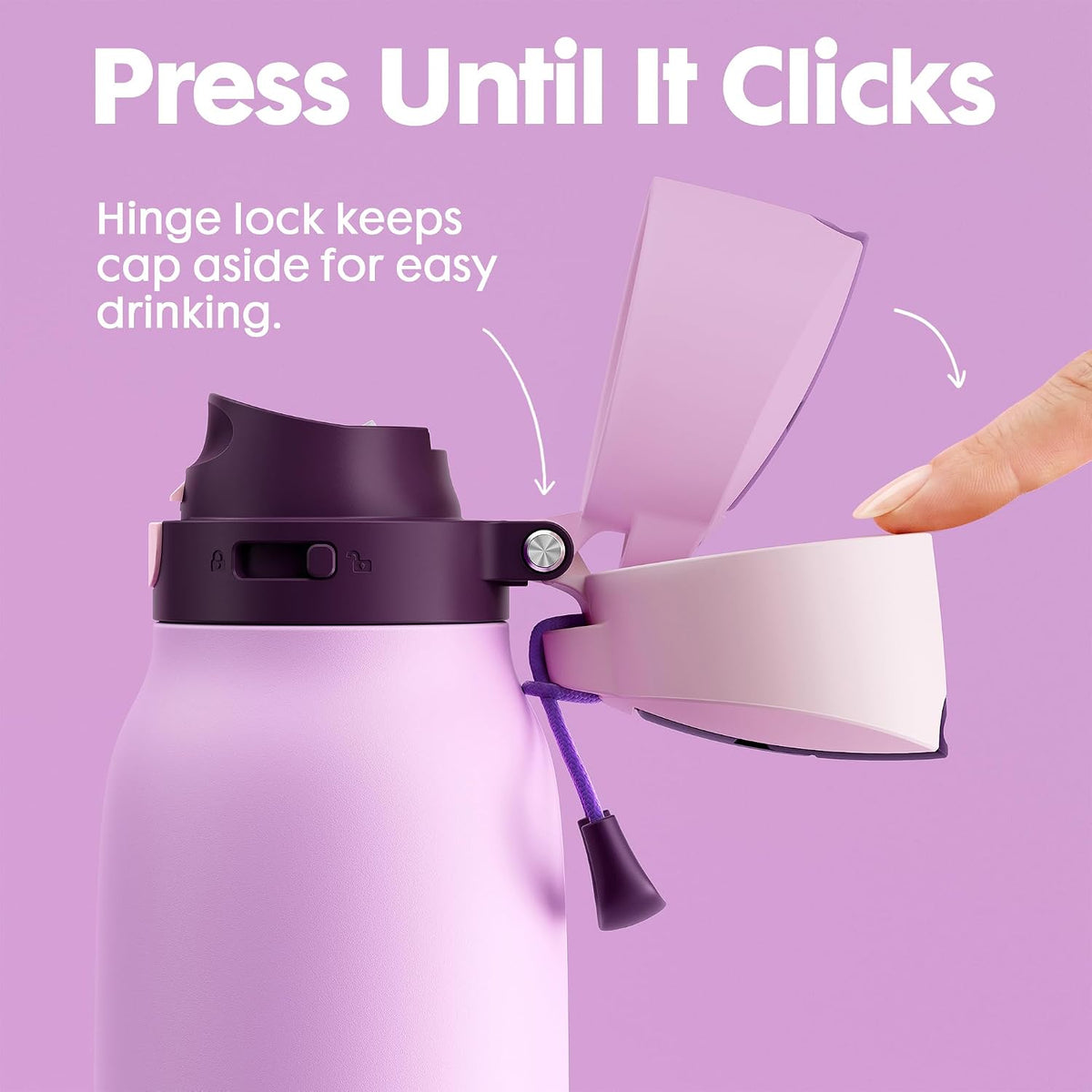 24 oz Slim Insulated Water Bottle: 2-in-1 Locking Lid, Night