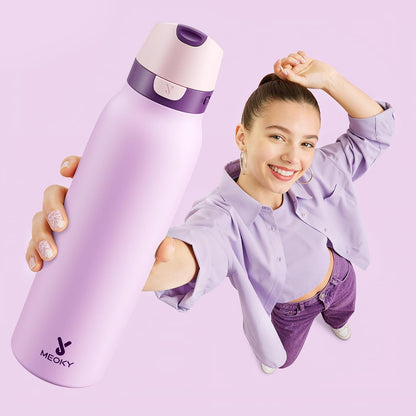 24 oz Slim Insulated Water Bottle: 2-in-1 Locking Lid, Night