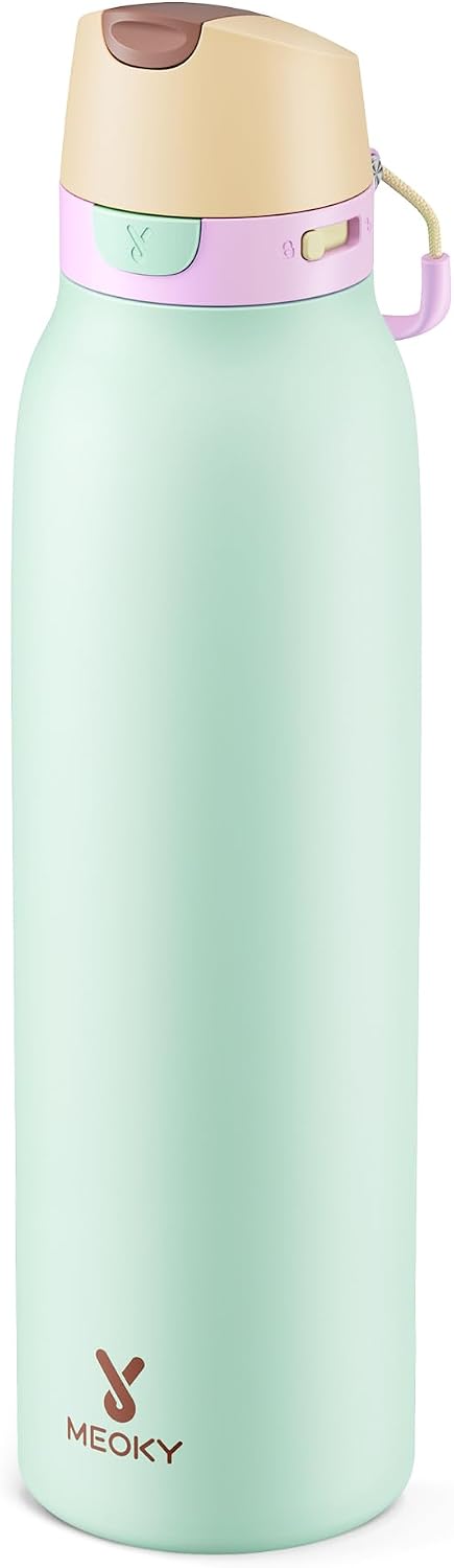 24 oz Slim Insulated Water Bottle: 2-in-1 Locking Lid, Night