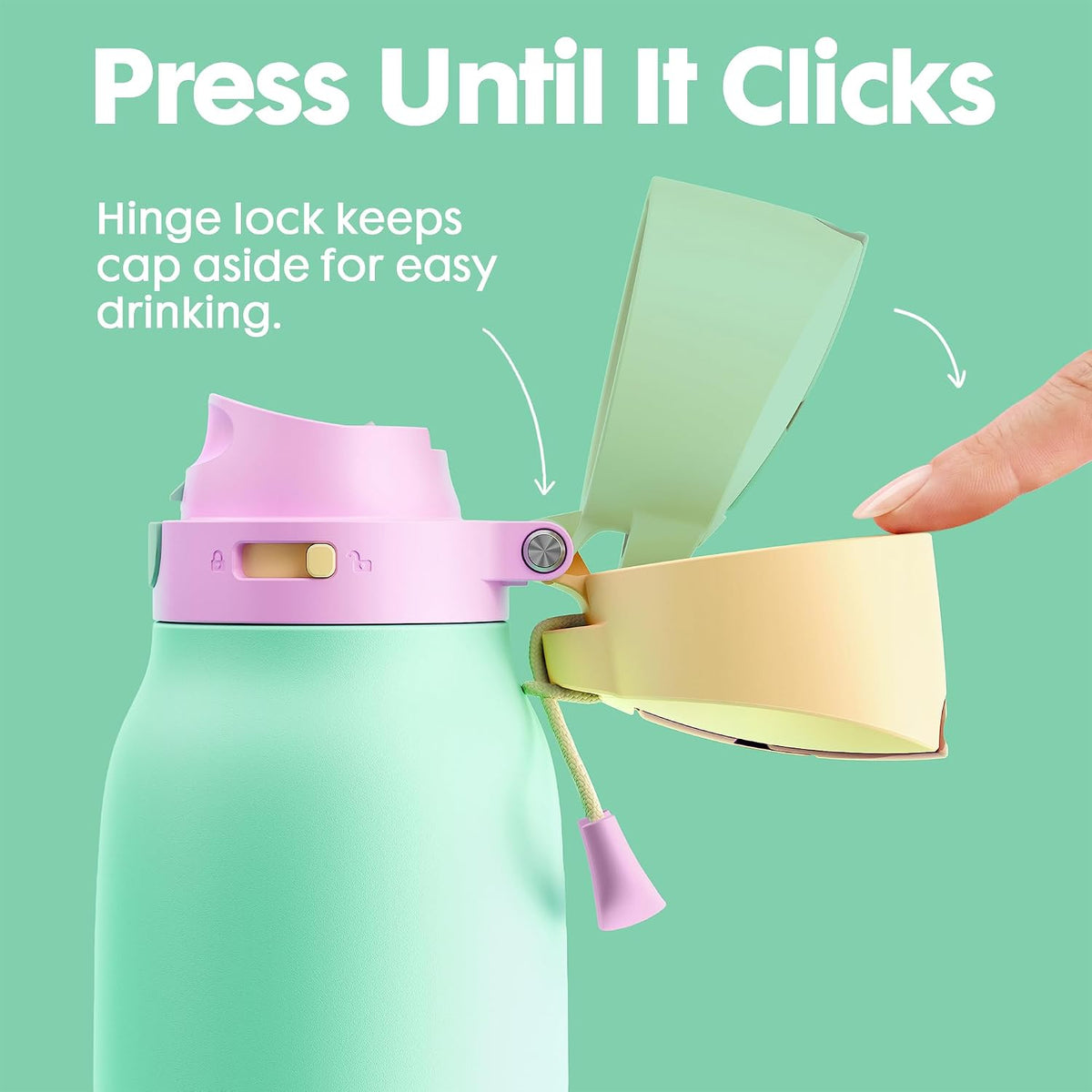 24 oz Slim Insulated Water Bottle: 2-in-1 Locking Lid, Night