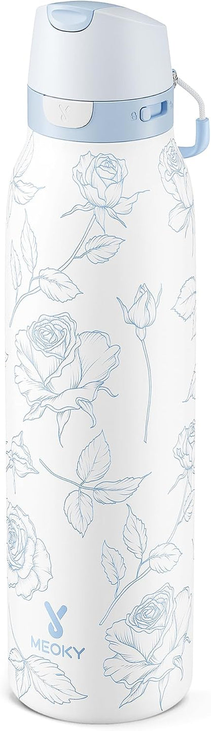 24 oz Slim Insulated Water Bottle: 2-in-1 Locking Lid, Night
