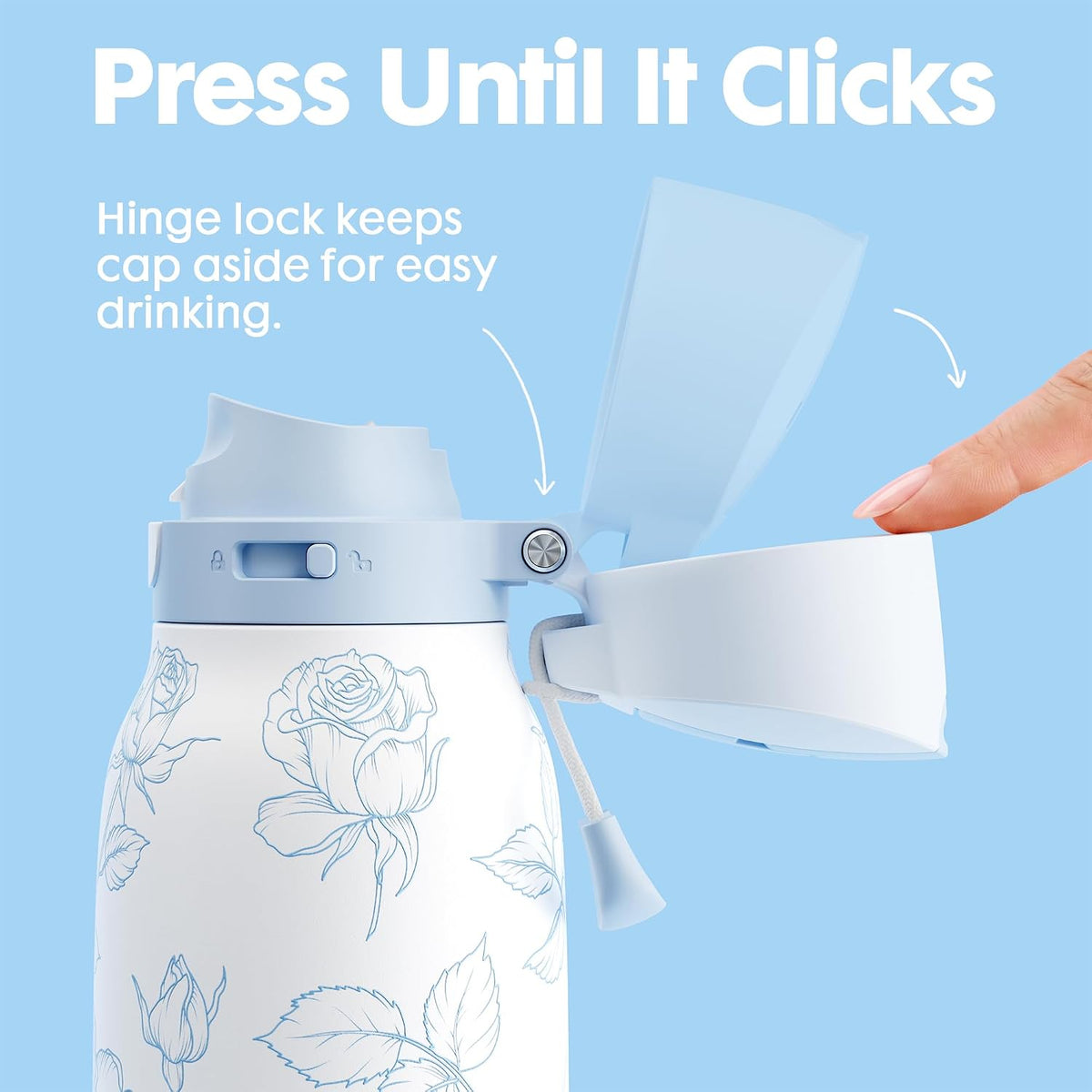 24 oz Slim Insulated Water Bottle: 2-in-1 Locking Lid, Night