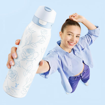 24 oz Slim Insulated Water Bottle: 2-in-1 Locking Lid, Night