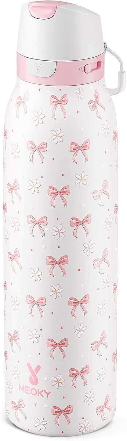 24 oz Slim Insulated Water Bottle: 2-in-1 Locking Lid, Night