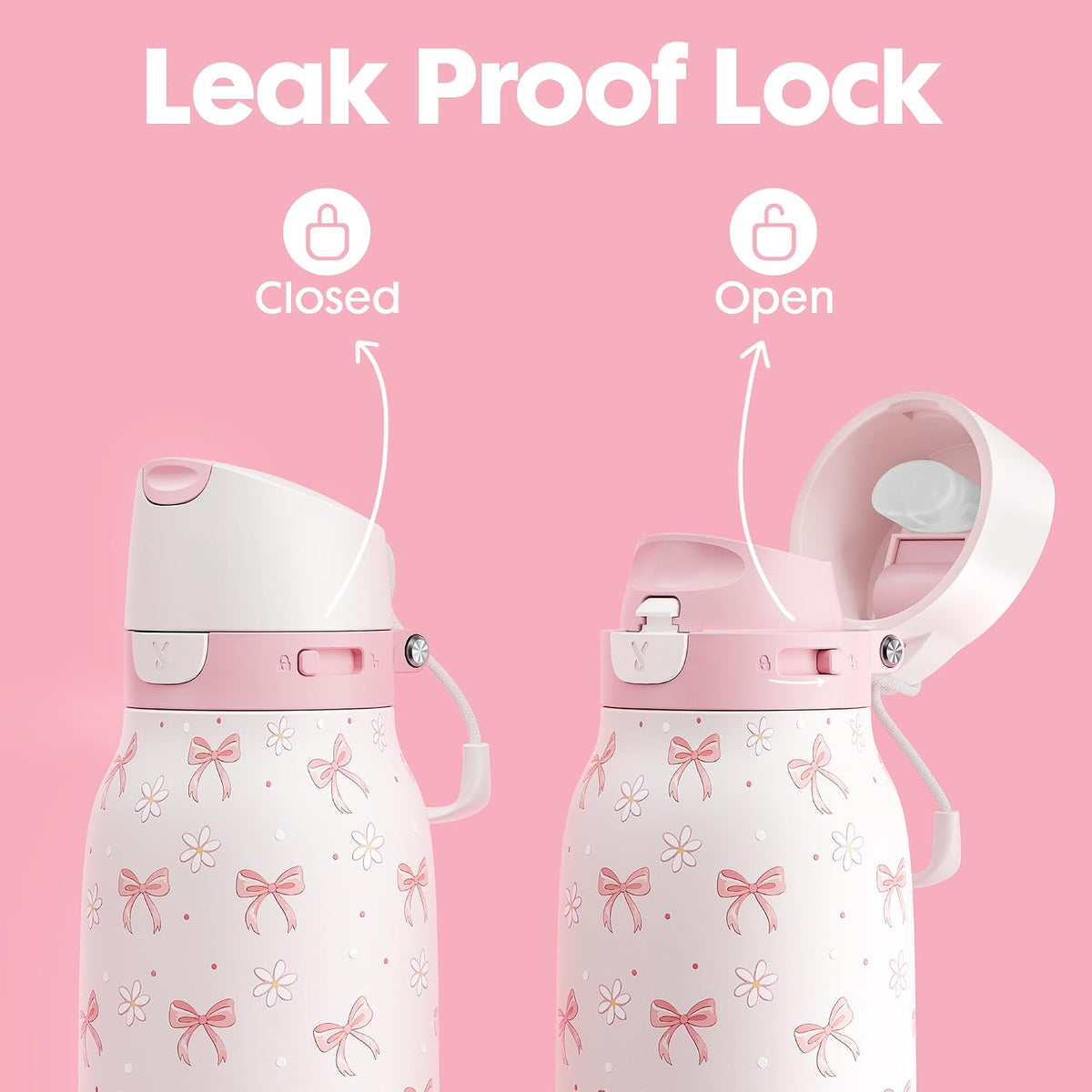 24 oz Slim Insulated Water Bottle: 2-in-1 Locking Lid, Night