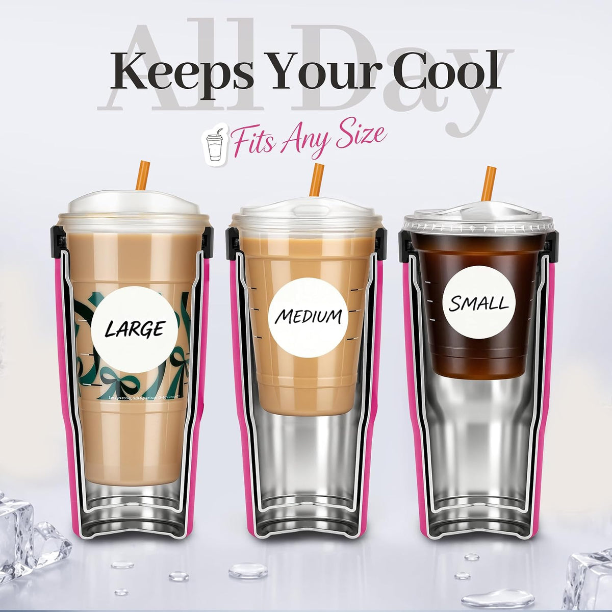 28 oz Iced Coffee Tumbler with Leak-Proof Lid – Stainless Steel Vacuum Insulated Travel Mug & Sleeve, Keeps Drinks Hot or Cold (Latte)