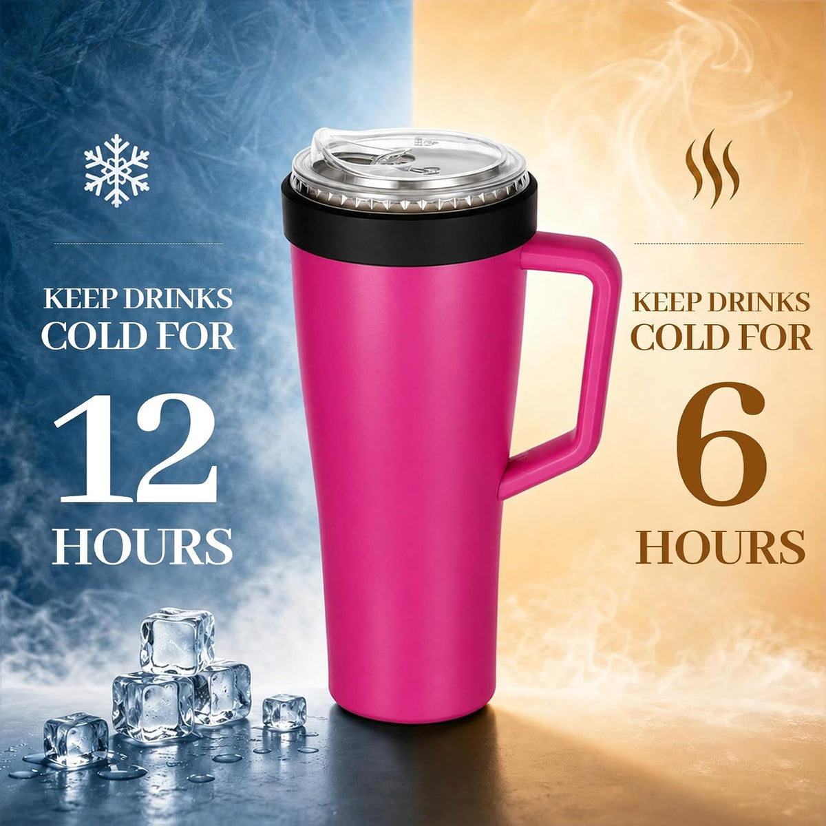 28 oz Iced Coffee Tumbler with Leak-Proof Lid – Stainless Steel Vacuum Insulated Travel Mug & Sleeve, Keeps Drinks Hot or Cold (Latte)