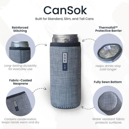 CanSok Sleeve for Beer & Soda Insulated Neoprene Cover (Ocean Oasis, 12oz Can Sleeve) - Colors E