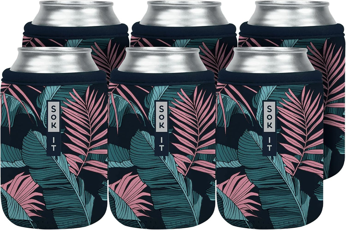 CanSok Sleeve for Beer & Soda Insulated Neoprene Cover (Ocean Oasis, 12oz Can Sleeve) - Colors E