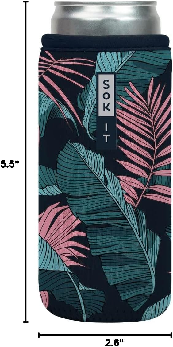 CanSok Sleeve for Beer & Soda Insulated Neoprene Cover (Ocean Oasis, 12oz Can Sleeve) - Colors E