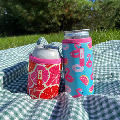 CanSok Sleeve for Beer & Soda Insulated Neoprene Cover (Ocean Oasis, 12oz Can Sleeve) - Colors E