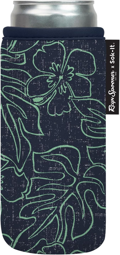 CanSok Sleeve for Beer & Soda Insulated Neoprene Cover (Ocean Oasis, 12oz Can Sleeve) - Colors E