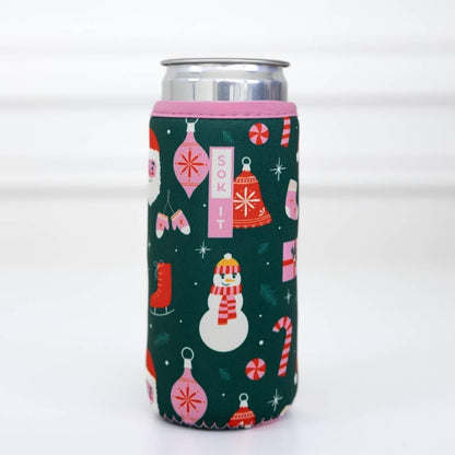 CanSok Sleeve for Beer & Soda Insulated Neoprene Cover (Ocean Oasis, 12oz Can Sleeve) - Colors E