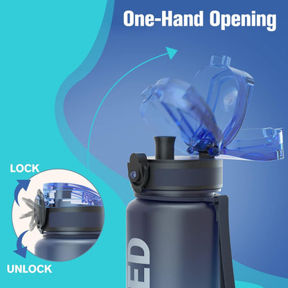 Water Bottle 32oz, Tritan Sports Bottle with Time Marker
