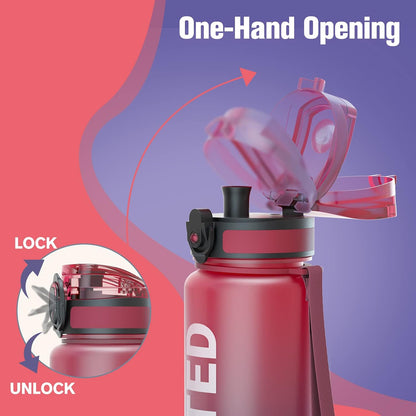 Water Bottle 32oz, Tritan Sports Bottle with Time Marker