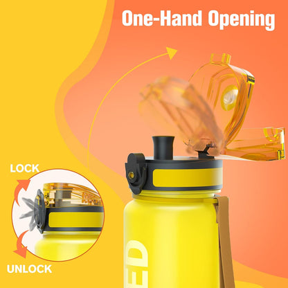 Water Bottle 32oz, Tritan Sports Bottle with Time Marker