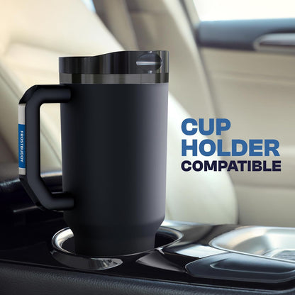 Thicc Buddy 16oz Tumbler - Insulated Stainless Steel (Cinnamon) | Double-wall vacuum insulated | Spill-proof flip lid | 18/8 premium stainless steel | Cup-holder friendly - Colors B