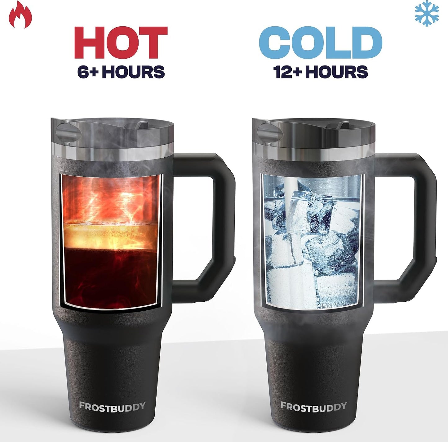 Thicc Buddy 16oz Tumbler - Insulated Stainless Steel (Cinnamon) | Double-wall vacuum insulated | Spill-proof flip lid | 18/8 premium stainless steel | Cup-holder friendly - Colors B