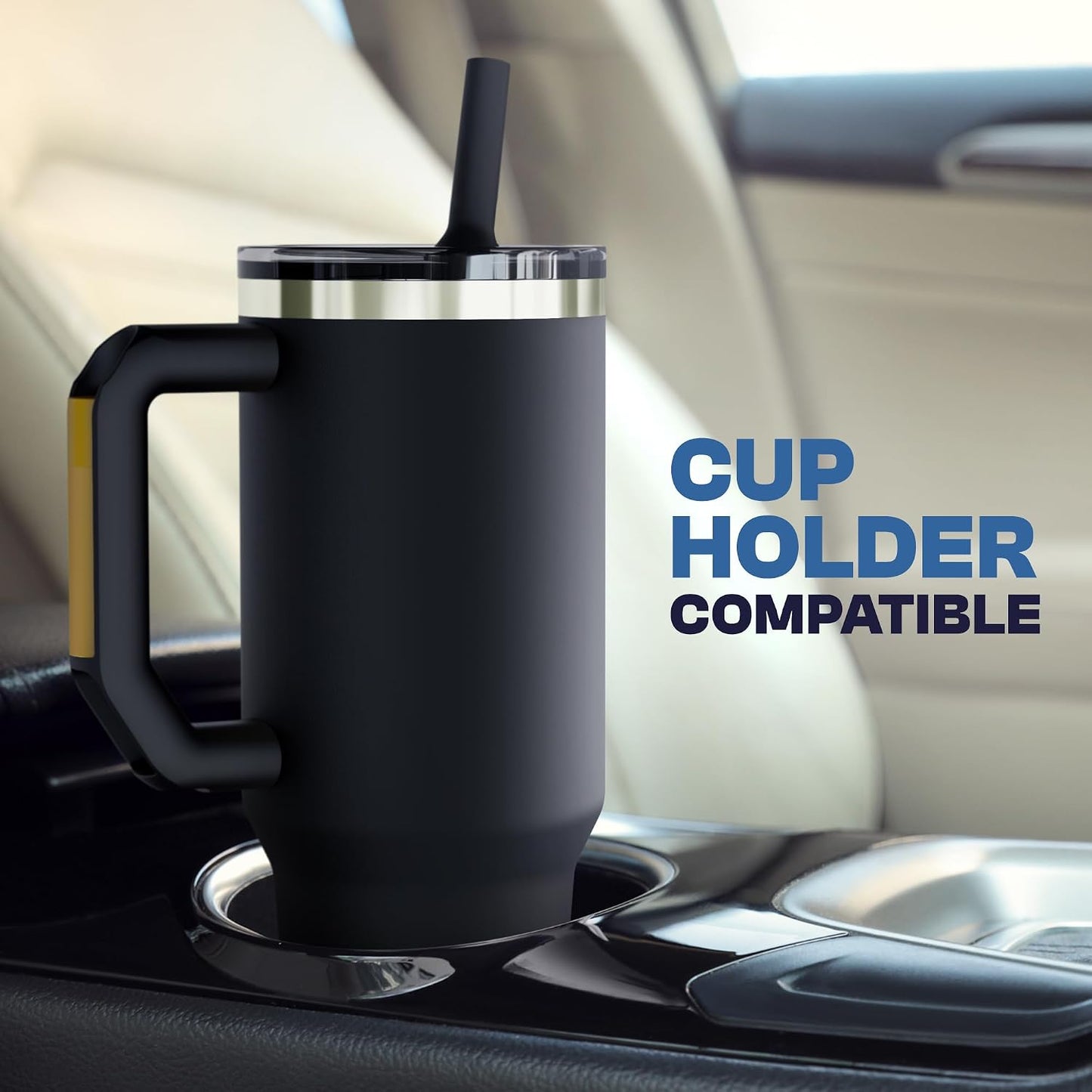 Thicc Buddy 16oz Tumbler - Insulated Stainless Steel (Cinnamon) | Double-wall vacuum insulated | Spill-proof flip lid | 18/8 premium stainless steel | Cup-holder friendly - Colors B