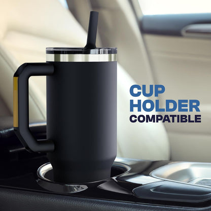 Thicc Buddy 16oz Tumbler - Insulated Stainless Steel (Cinnamon) | Double-wall vacuum insulated | Spill-proof flip lid | 18/8 premium stainless steel | Cup-holder friendly - Colors B