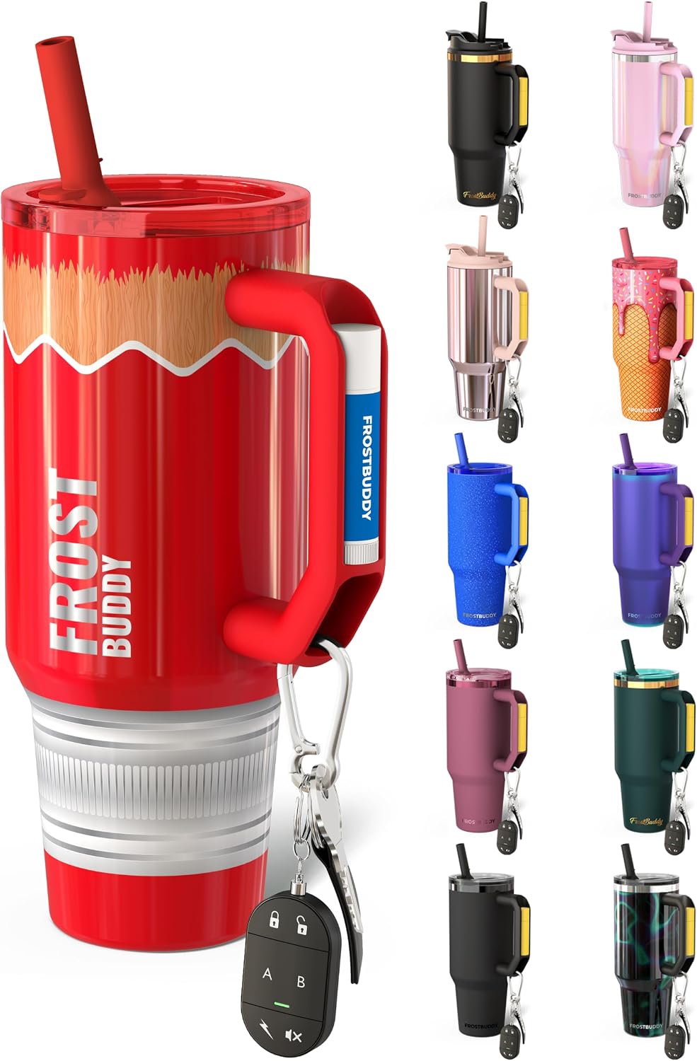 Thicc Buddy 16oz Tumbler - Insulated Stainless Steel (Cinnamon) | Double-wall vacuum insulated | Spill-proof flip lid | 18/8 premium stainless steel | Cup-holder friendly - Colors B