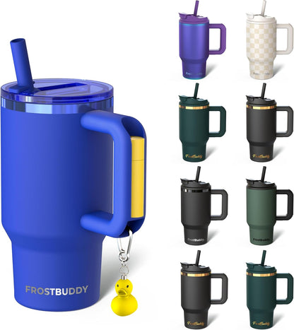 Thicc Buddy 16oz Tumbler - Insulated Stainless Steel (Cinnamon) | Double-wall vacuum insulated | Spill-proof flip lid | 18/8 premium stainless steel | Cup-holder friendly - Colors B