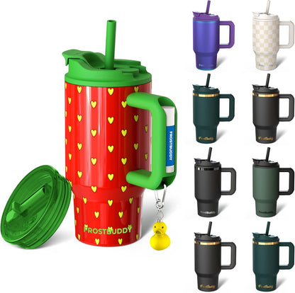 Thicc Buddy 16oz Tumbler - Insulated Stainless Steel (Cinnamon) | Double-wall vacuum insulated | Spill-proof flip lid | 18/8 premium stainless steel | Cup-holder friendly - Colors B