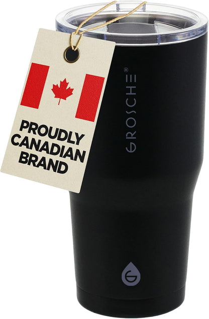 Yukon Triple Insulated Coffee Travel Mug with Lid, 20oz Cream White | Sturdy Stainless Steel Mug Keeps Drinks Cold Up To 8 Hours Or Hot Up To 4 Hours With Removable Slider Lid And Dishwasher Safe