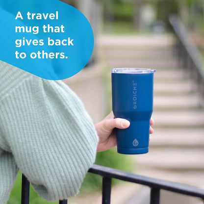 Yukon Triple Insulated Coffee Travel Mug with Lid, 20oz Cream White | Sturdy Stainless Steel Mug Keeps Drinks Cold Up To 8 Hours Or Hot Up To 4 Hours With Removable Slider Lid And Dishwasher Safe