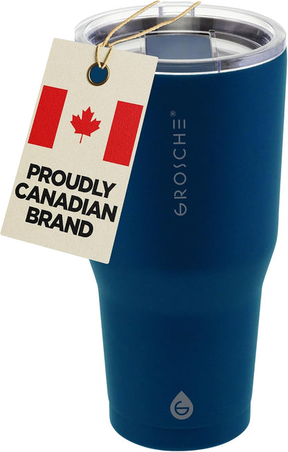 Yukon Triple Insulated Coffee Travel Mug with Lid, 20oz Cream White | Sturdy Stainless Steel Mug Keeps Drinks Cold Up To 8 Hours Or Hot Up To 4 Hours With Removable Slider Lid And Dishwasher Safe