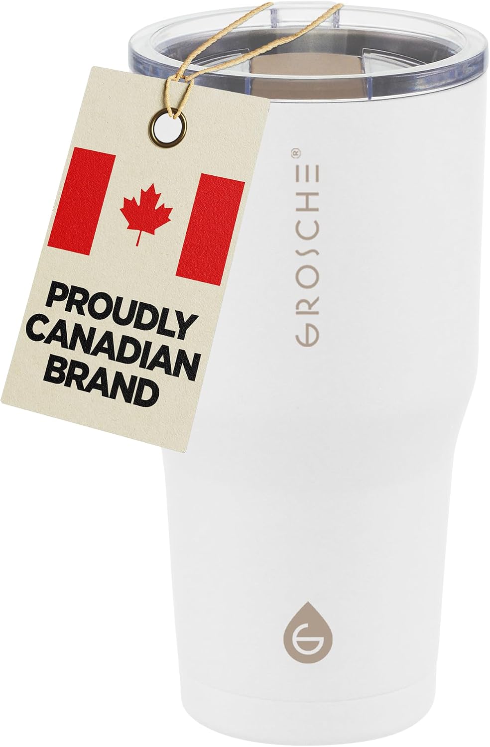 Yukon Triple Insulated Coffee Travel Mug with Lid, 20oz Cream White | Sturdy Stainless Steel Mug Keeps Drinks Cold Up To 8 Hours Or Hot Up To 4 Hours With Removable Slider Lid And Dishwasher Safe