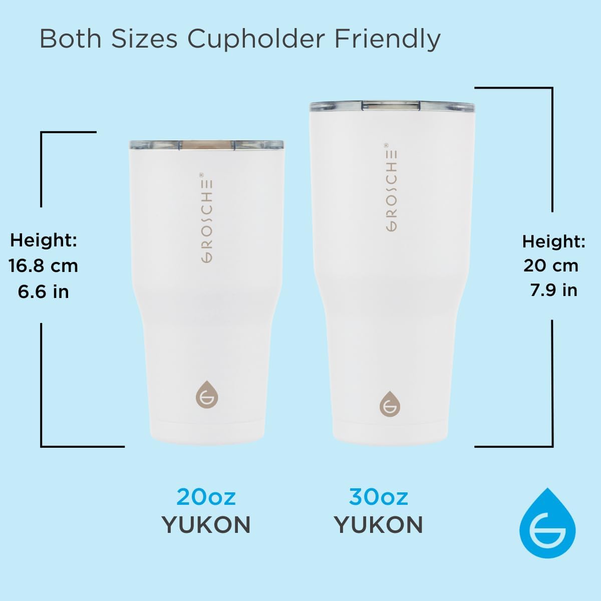 Yukon Triple Insulated Coffee Travel Mug with Lid, 20oz Cream White | Sturdy Stainless Steel Mug Keeps Drinks Cold Up To 8 Hours Or Hot Up To 4 Hours With Removable Slider Lid And Dishwasher Safe