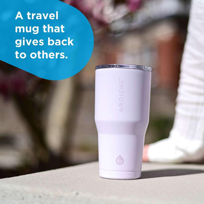 Yukon Triple Insulated Coffee Travel Mug with Lid, 20oz Cream White | Sturdy Stainless Steel Mug Keeps Drinks Cold Up To 8 Hours Or Hot Up To 4 Hours With Removable Slider Lid And Dishwasher Safe