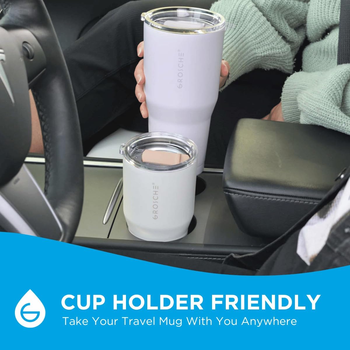 Yukon Triple Insulated Coffee Travel Mug with Lid, 20oz Cream White | Sturdy Stainless Steel Mug Keeps Drinks Cold Up To 8 Hours Or Hot Up To 4 Hours With Removable Slider Lid And Dishwasher Safe