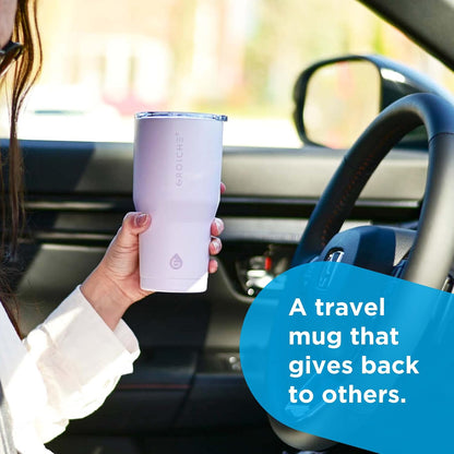 Yukon Triple Insulated Coffee Travel Mug with Lid, 20oz Cream White | Sturdy Stainless Steel Mug Keeps Drinks Cold Up To 8 Hours Or Hot Up To 4 Hours With Removable Slider Lid And Dishwasher Safe