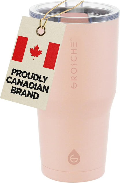 Yukon Triple Insulated Coffee Travel Mug with Lid, 20oz Cream White | Sturdy Stainless Steel Mug Keeps Drinks Cold Up To 8 Hours Or Hot Up To 4 Hours With Removable Slider Lid And Dishwasher Safe