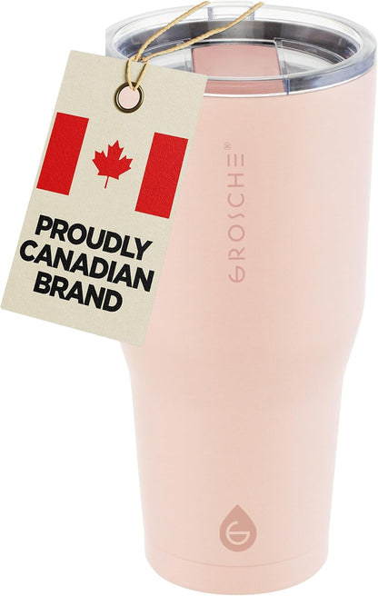 Yukon Triple Insulated Coffee Travel Mug with Lid, 20oz Cream White | Sturdy Stainless Steel Mug Keeps Drinks Cold Up To 8 Hours Or Hot Up To 4 Hours With Removable Slider Lid And Dishwasher Safe