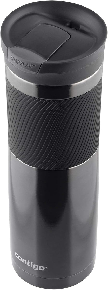 Contigo Byron Snapseal Travel Mug, Stainless Steel Thermal mug, vacuum flask, leakproof tumbler, coffee mug with BPA free Easy-Clean Lid, 470 ml, Vivacious