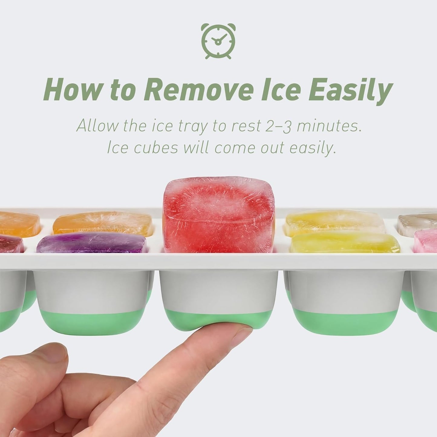 ChefAide 4‑Pack Ice Cube Trays with Lids, 56‑Cube Total Stackable Freezer Ice Trays, Durable Silicone & Plastic Easy‑Release Ice Molds for Cocktails, Coffee & Drinks