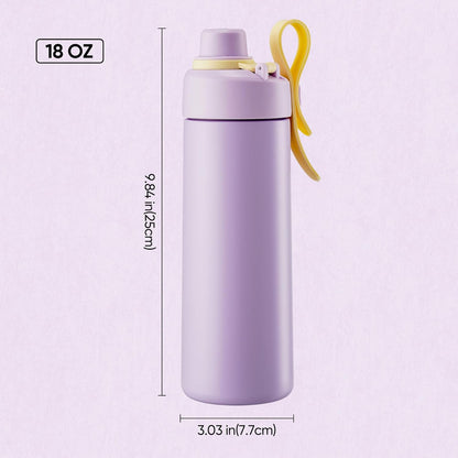 Fijinhom 18 oz Insulated Water Bottle with Handle, 304 Stainless Steel Double Wall Vacuum, Keep 24H Cold, Leak Proof, BPA-Free,with Lid & Non-Slip Bottom for Outdoor, Sports, Work, Travel (Black)